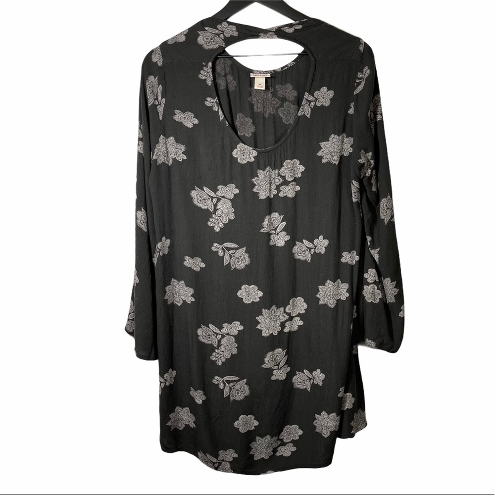 Mossimo | Black Floral Flowy Long Sleeve Dress